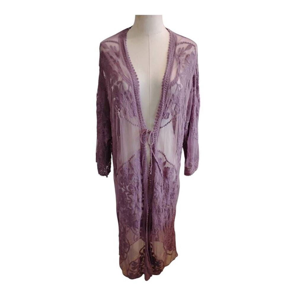 Lavender Purple‎ Lace Kimono Size M/L